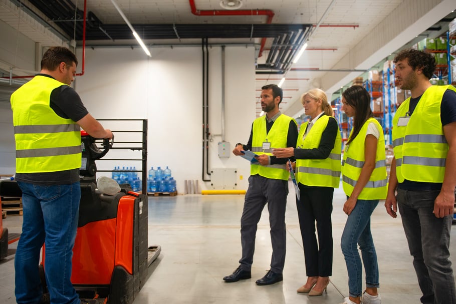 Training on a forklift